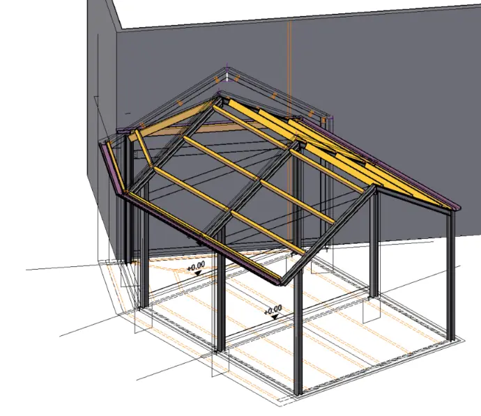 Charpente de toit en acier